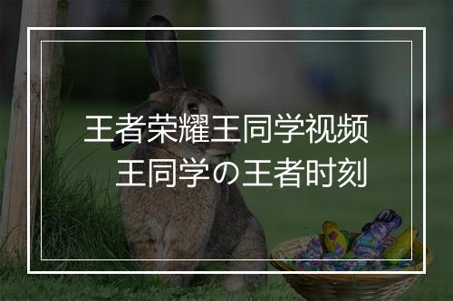 王者荣耀王同学视频　王同学の王者时刻