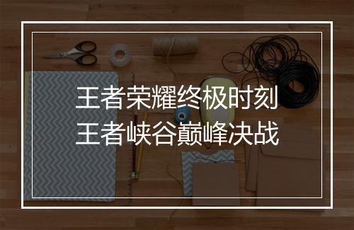 王者荣耀终极时刻　王者峡谷巅峰决战