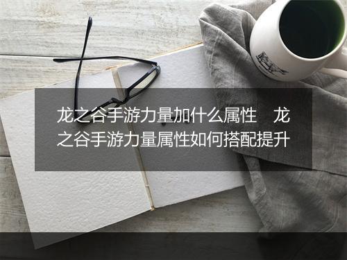 龙之谷手游力量加什么属性　龙之谷手游力量属性如何搭配提升