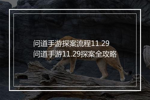 问道手游探案流程11.29 问道手游11.29探案全攻略