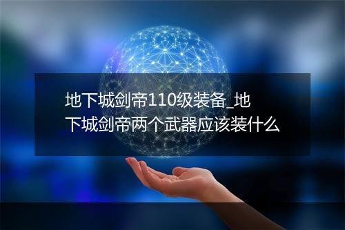 地下城剑帝110级装备_地下城剑帝两个武器应该装什么