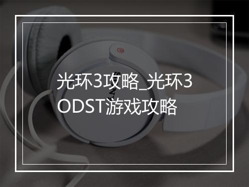 光环3攻略_光环3ODST游戏攻略