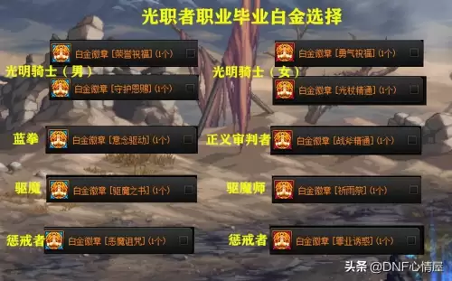 dnf女圣骑士勋章　dnf全职业白金徽章选择-第7张