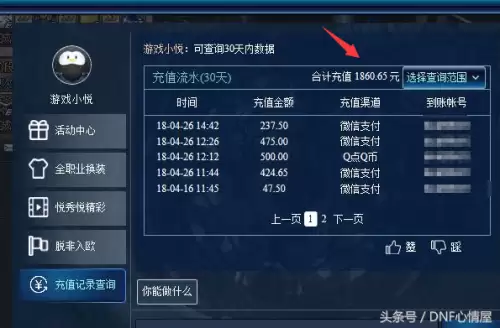 dnf怎么查充值了多少钱　如何查询dnf点卷消费记录的注意事项-第4张